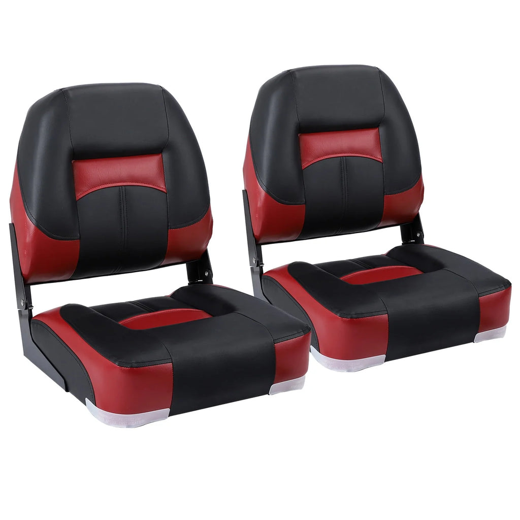 White/Charcoal Low Back Folding Boat Seat, 2 Seats T5933