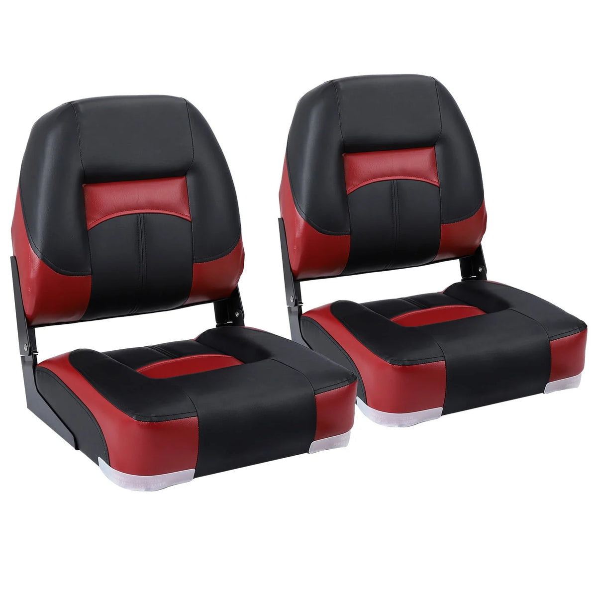 White/Charcoal Low Back Folding Boat Seat, 2 Seats T5933
