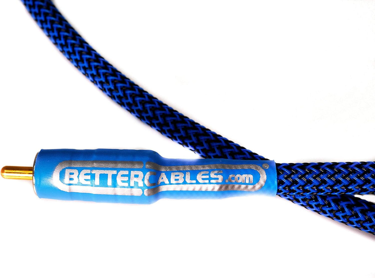 Blue Silver Copper Hybrid Low-Capacitance Coaxial Cable 6 Feet M50009