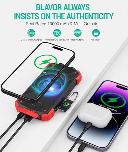 10,000mAh Solar Power Bank with Wireless Charging U73845