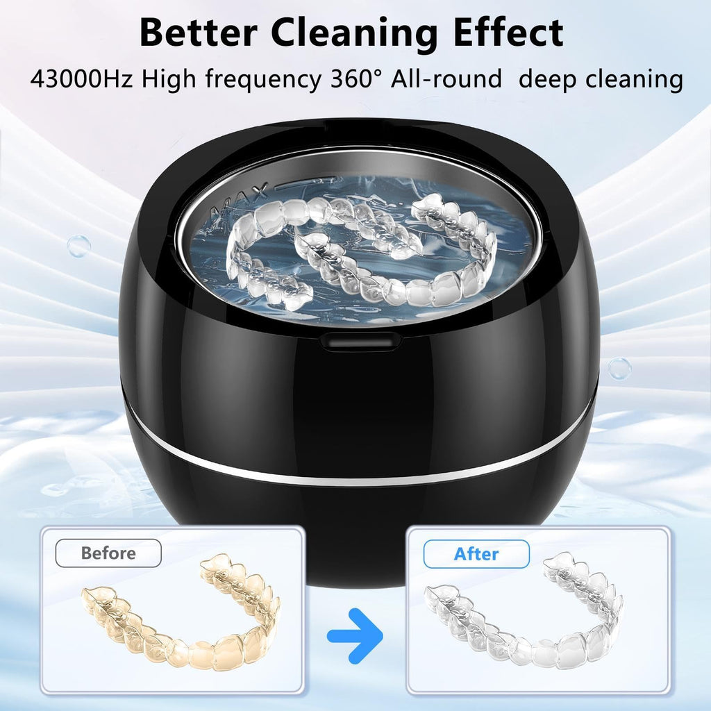 Black Ultrasonic Retainer Cleaner Machine, 30W, 43kHz E854