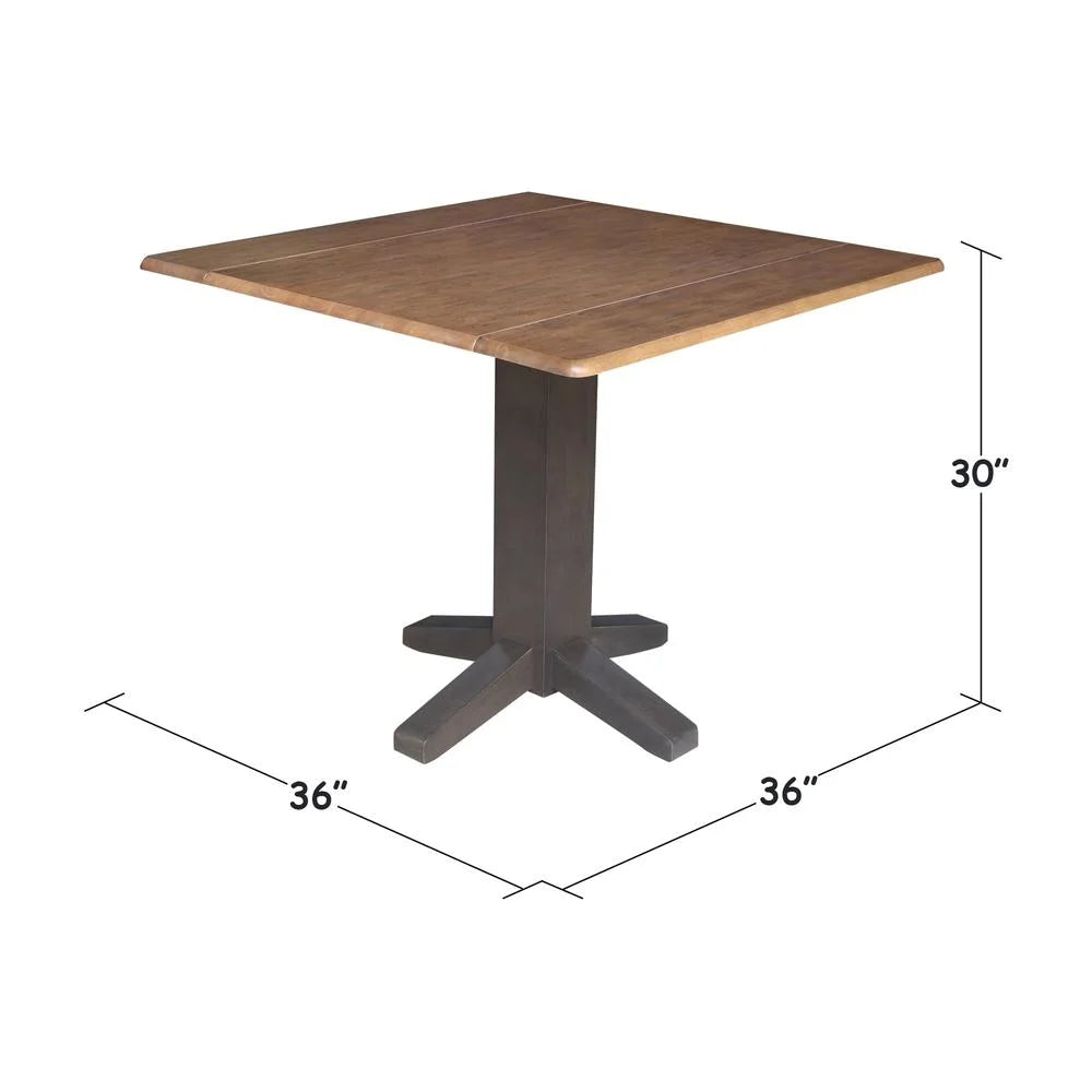 36" Solid Wood Square Dual Drop Leaf Dining Table R829869
