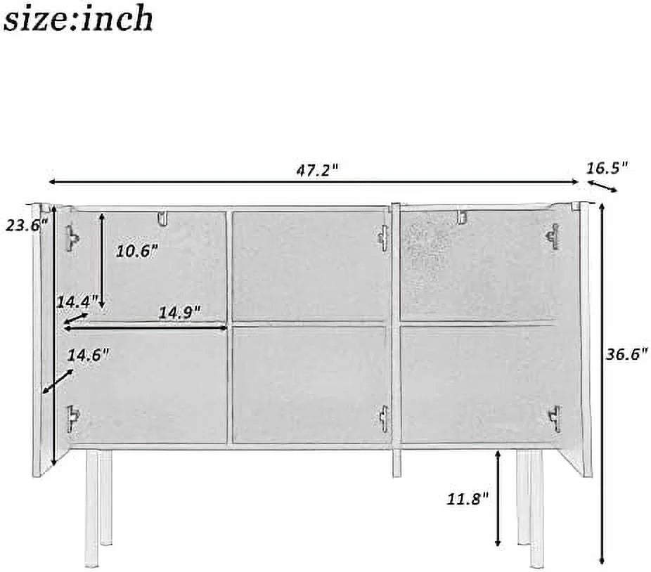 Black Long Wood Sideboard Cabinet B793500