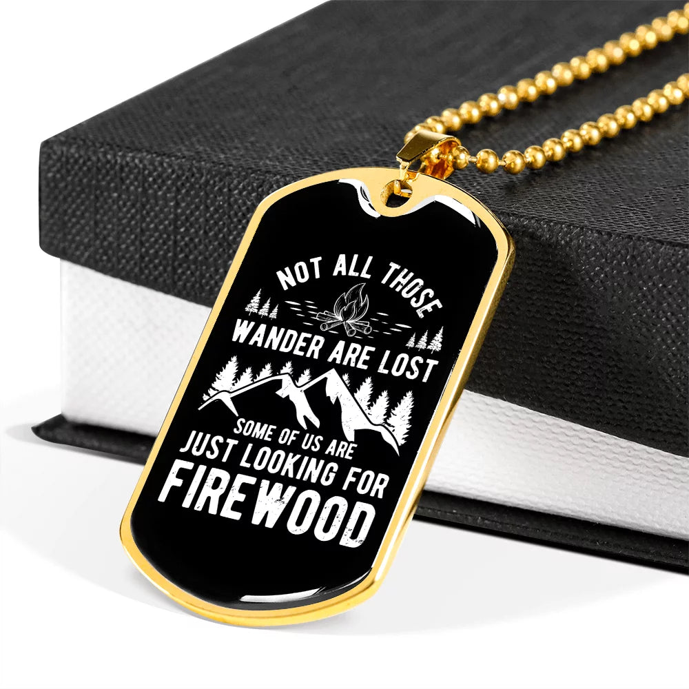 Stainless Steel or 18k Gold Dog Tag 24" Chain Necklace H69670