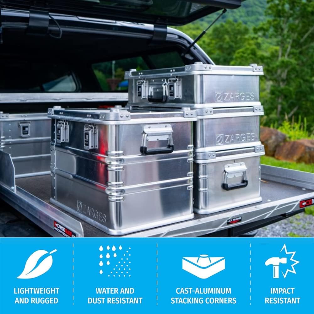 Aluminum Hard Protective Carrying Case, Stackable Storage, Lock Box (22.4 x 15.7 x 17.7 Inches) F3612