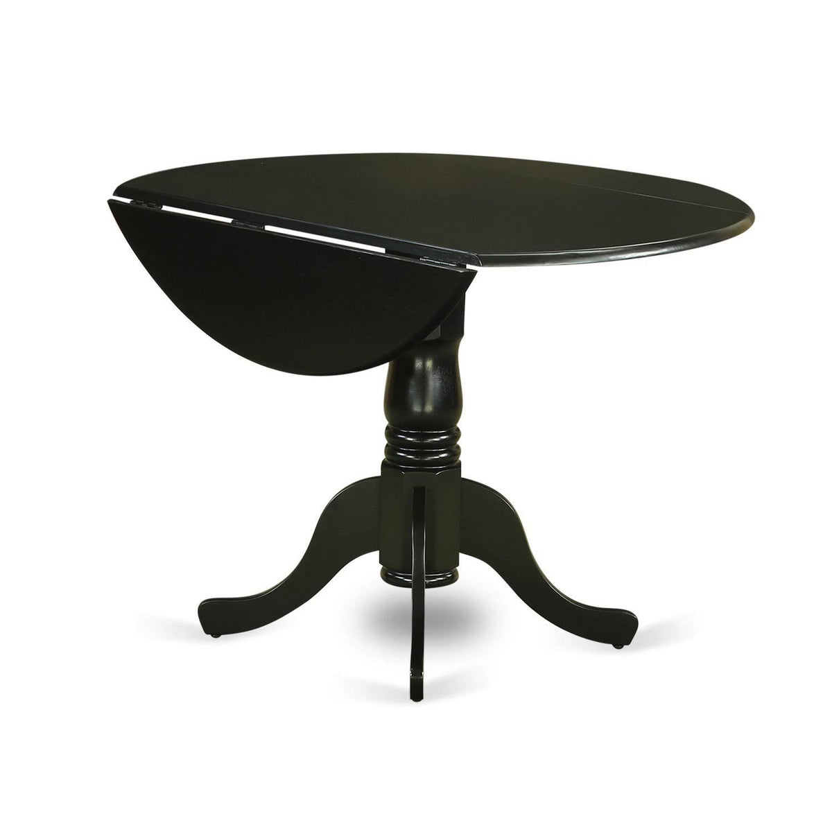 Black Round Kitchen Table and 4 Dinette Chairs 5-Piece Dining Set J15686