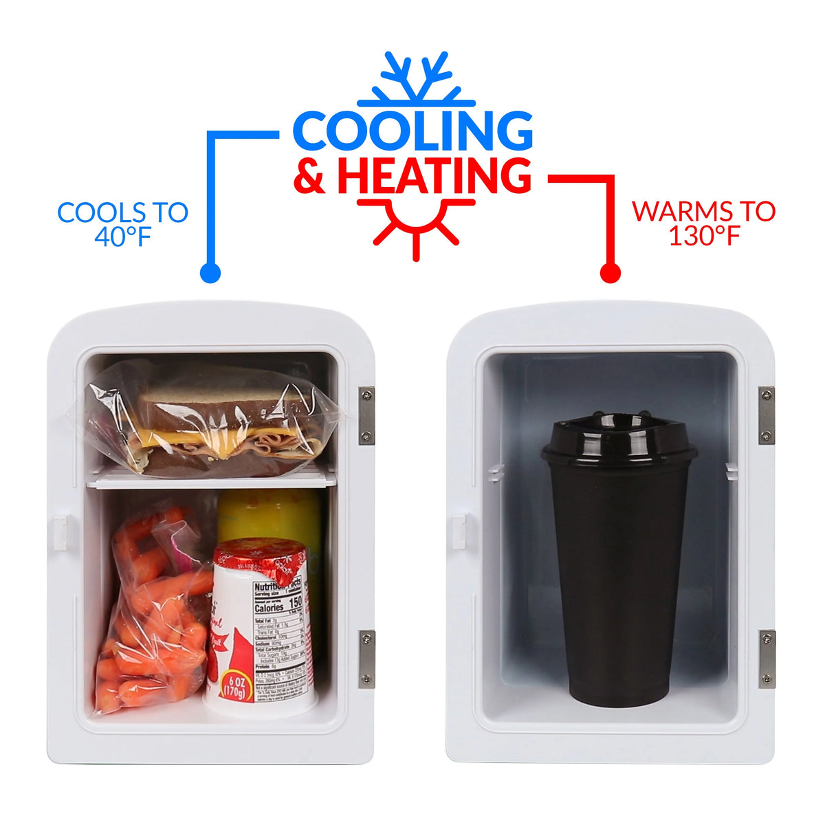 6-Can Personal Cooling and Heating Refrigerator with Carry Handle F172