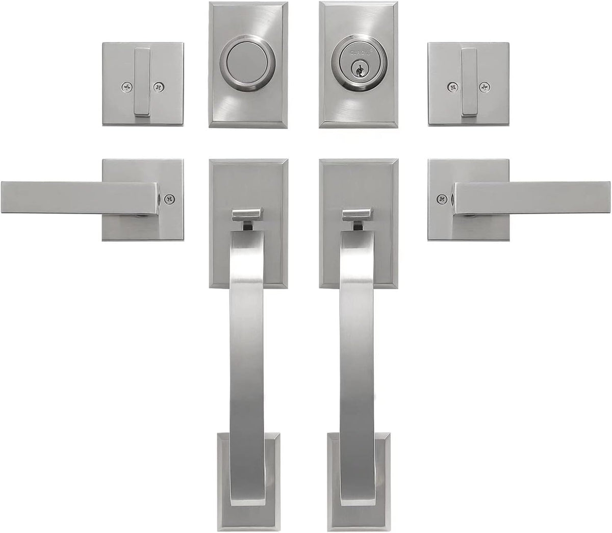 Matte Black Double Door Handleset with Dummy Lever D364541