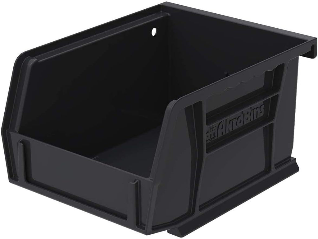 Plastic Storage Bin Hanging Stacking Containers, Black, 24-Pack Pack of 2 G319581