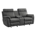 Gray Microfiber Double Glider Reclining Love Seat B265