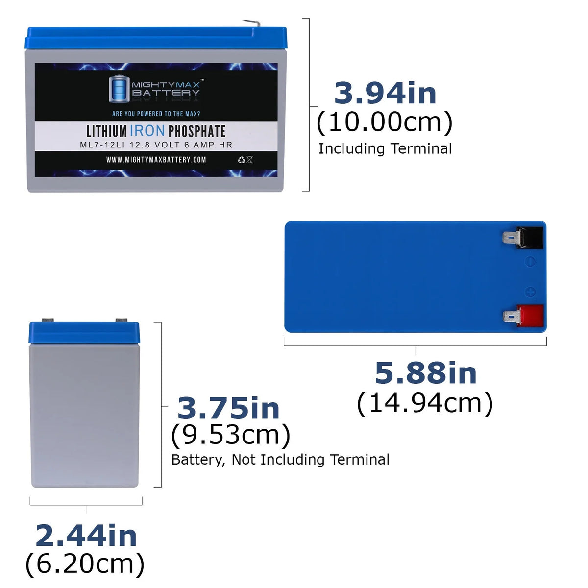 12V 7AH Lithium Replacement Battery 3 Pack D45621