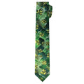 Green Shamrocks Clovers Black Diamond Irish Plant Person Art Extra Long Neck Tie A513683