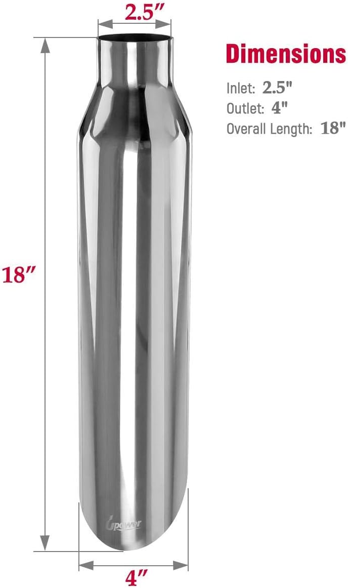 2 PCS Stainless Steel Weld-On Exhaust Tips 18" Long R2744