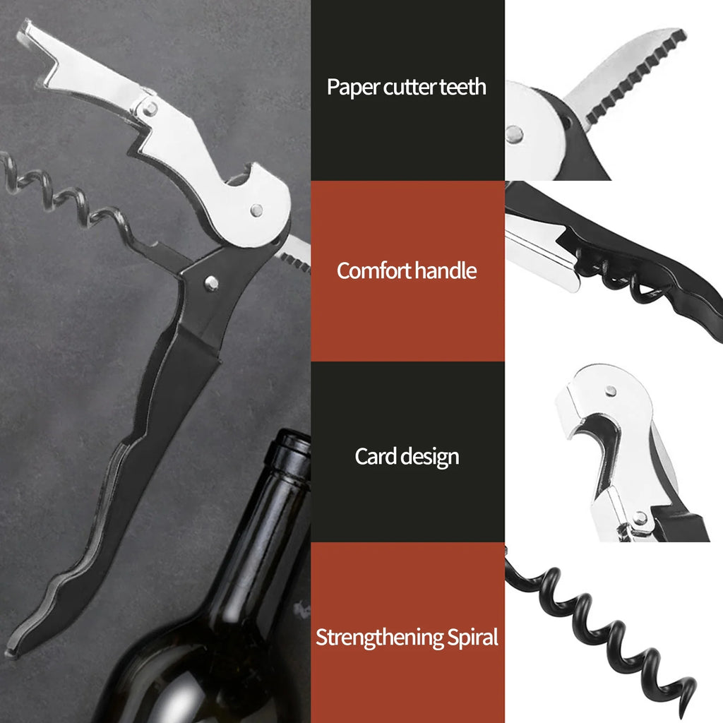 Manual Bottle Opener Double Hinged with Foil Cutter L7122