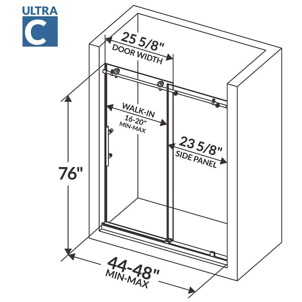 Frameless Sliding Shower Door Chrome S78361