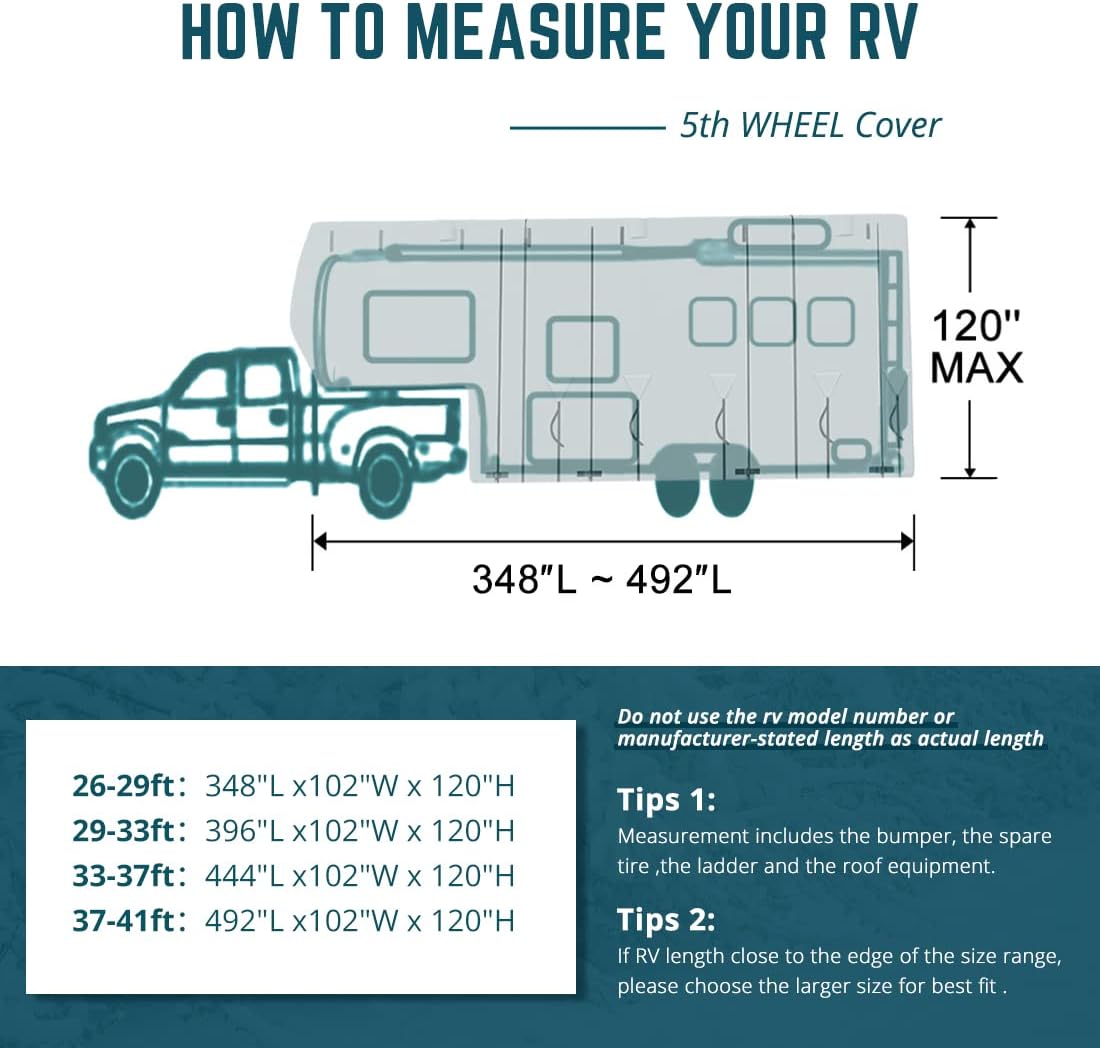 5 Layers RV Cover Fits 37'-41' Motorhome O232224