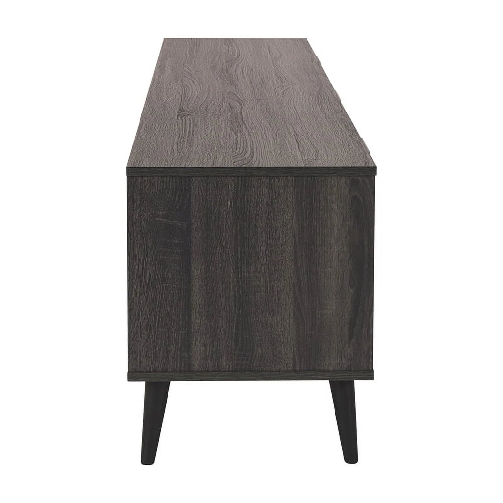 Dark Gray Engineered Wood TV Stand with Closed Storage N441653