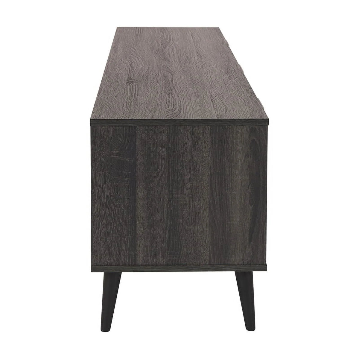 Dark Gray Engineered Wood TV Stand with Closed Storage N441653
