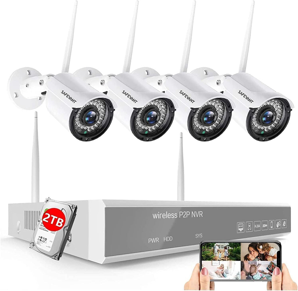 8 Channel 2TB NVR Security Camera System with 4PCS IP WiFi Cameras O381