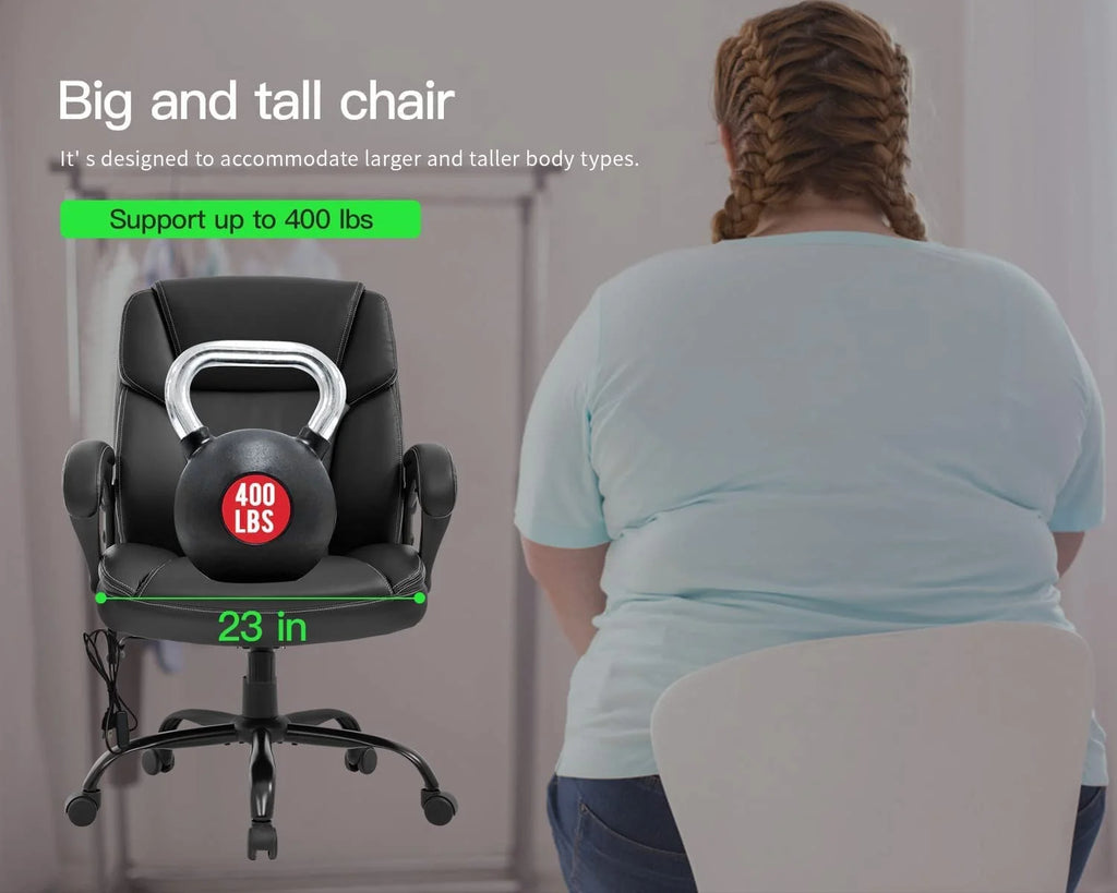 Black Manager's Chair with Lumbar Support & Swivel F11719