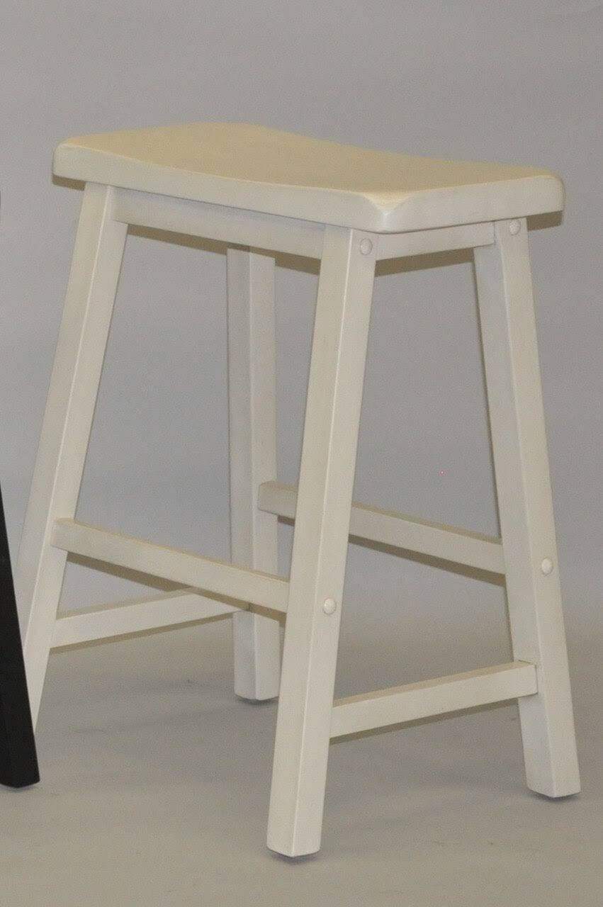 Antique White Saddle Stool O673988
