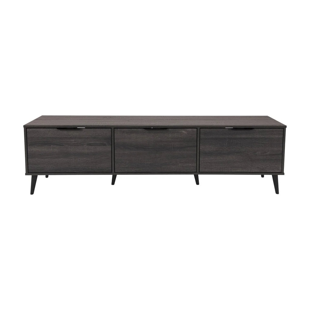 Dark Gray Engineered Wood TV Stand with Closed Storage N441653
