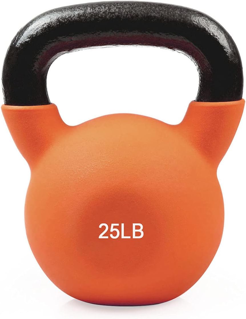Neoprene Coated Solid Cast Iron Kettlebell 20 25 30 35 40 45 50 LB, Pack of 2 O75196
