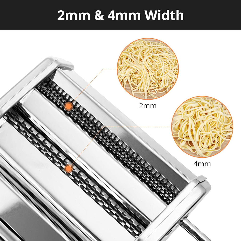 Stainless Steel Pasta Maker with 7 Thickness Settings W423