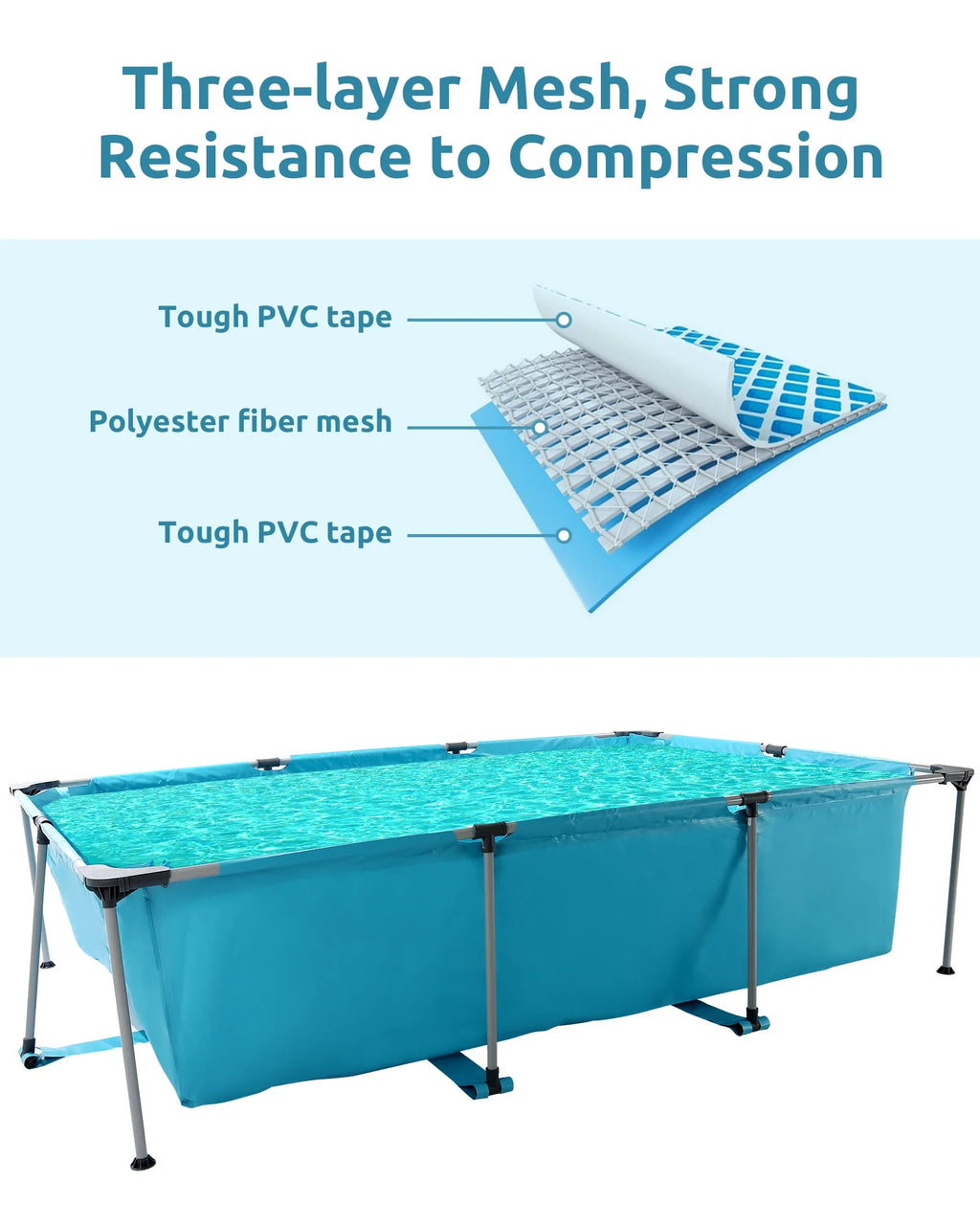 10 ft Above Ground Rectangular Frame Swimming Pool S368