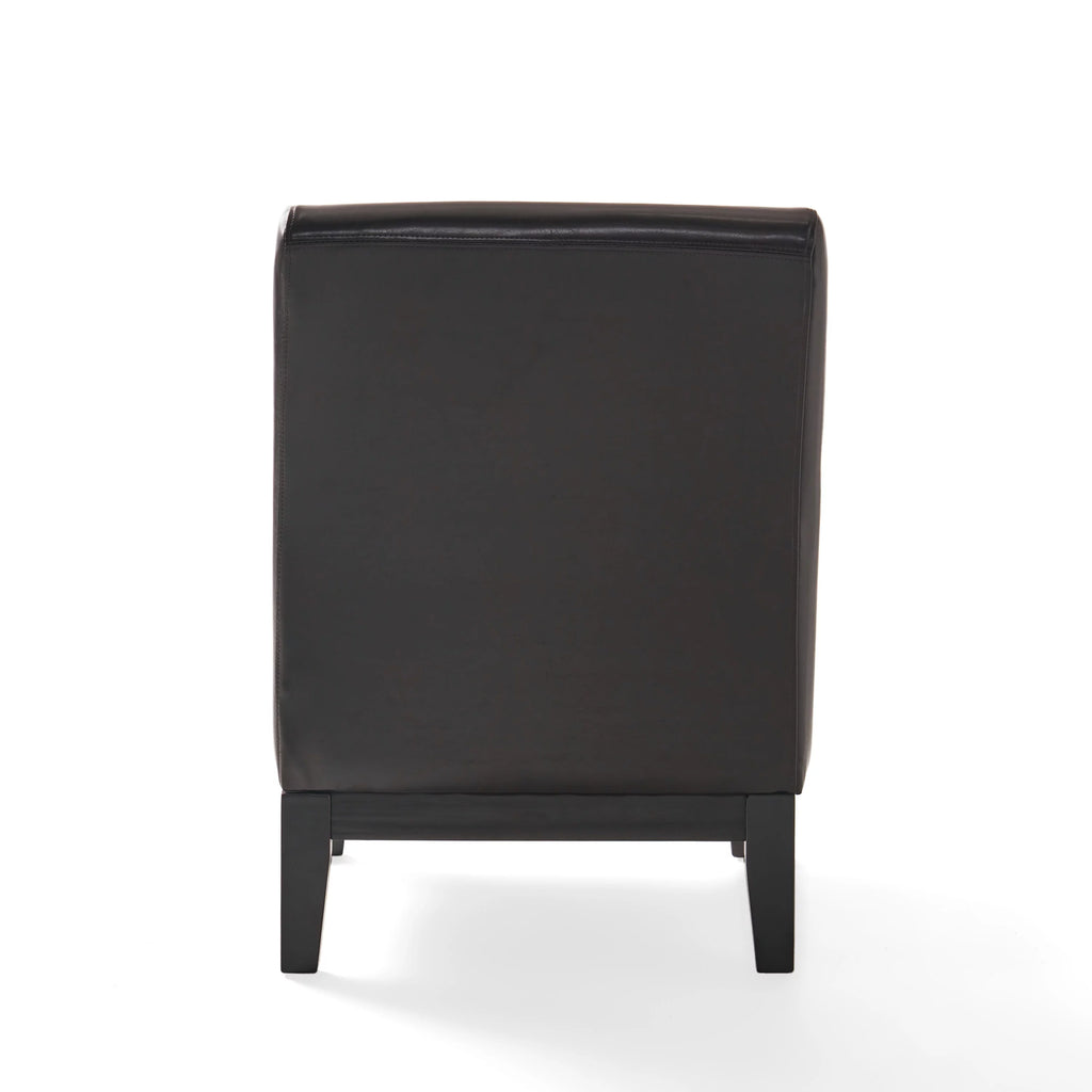 Brown Bonded Leather Slipper Chair Y85971
