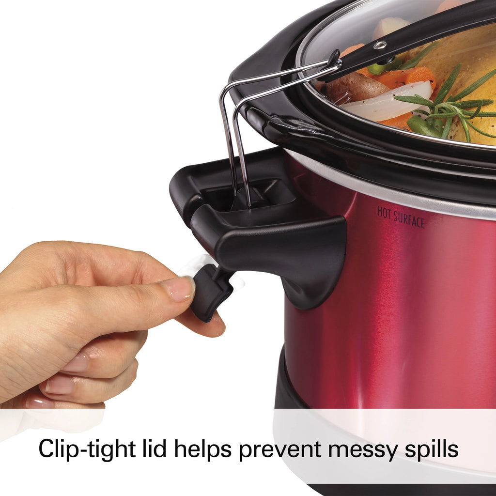 7 Quart Programmable Slow Cooker with Removable Crock, Red Z71879