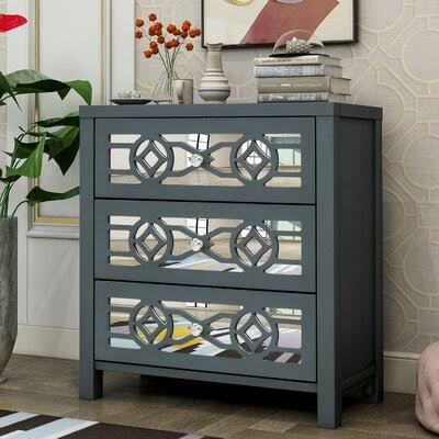 Antique Navy 3 Drawer Accent Chest W811728