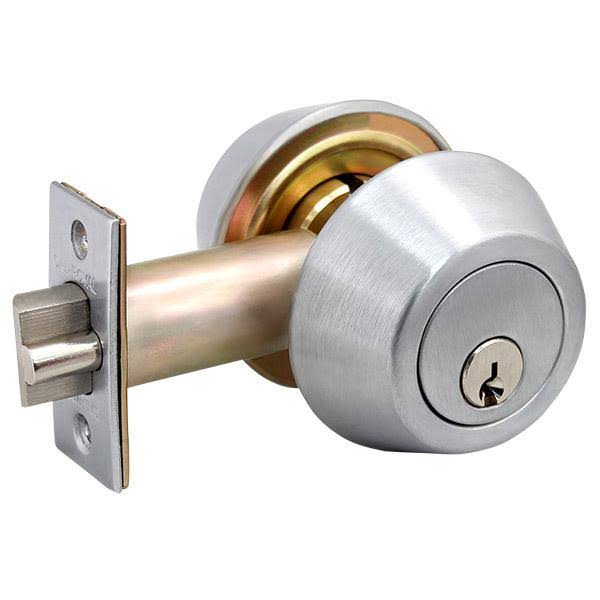 Double Cylinder Gate Latch Satin Chrome K91543