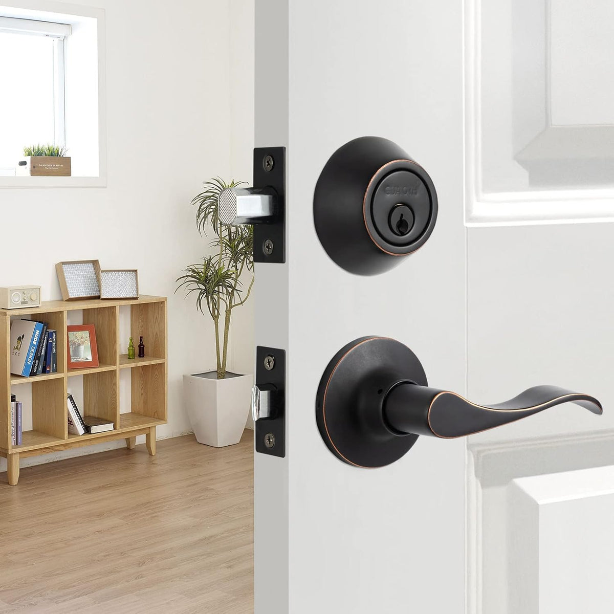 Matte Black Double Door Handleset with Dummy Lever D364541