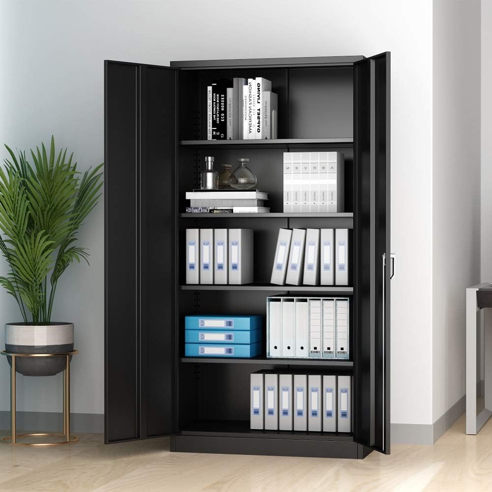 Metal Storage Cabinet with 2 Doors and 4 Adjustable Shelves D6897