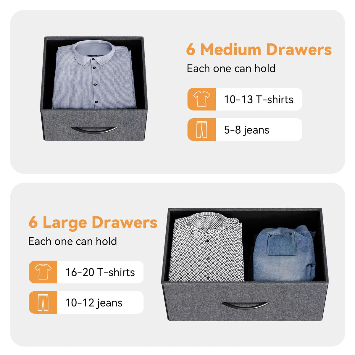 12 Drawer Fabric Dresser with Wood Tabletop Q18615