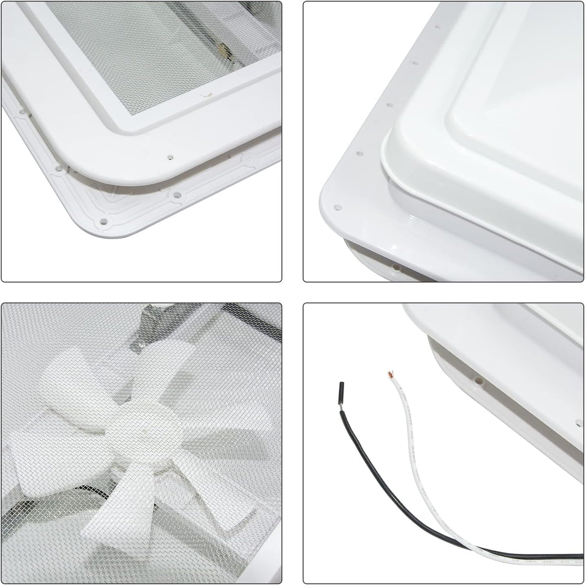 12 Volt RV Roof Vent Fan with White Lid Y286