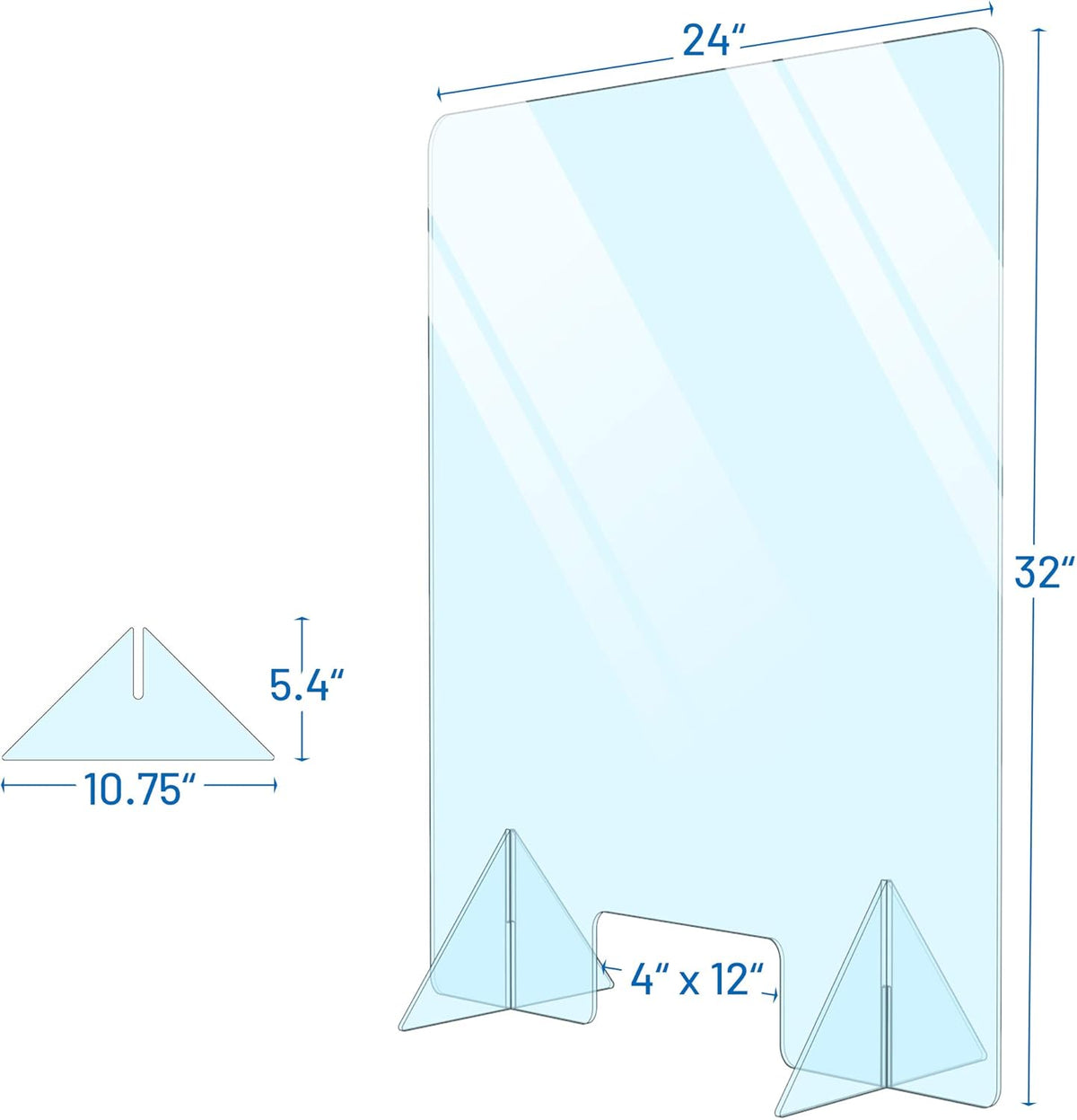 Plexiglass Sneeze Guard Shield for Counter H663