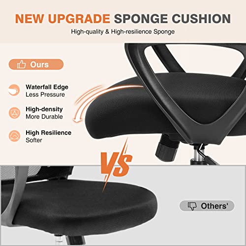 Black Ergonomic Mid-Back Mesh Swivel Office Chair Y6824