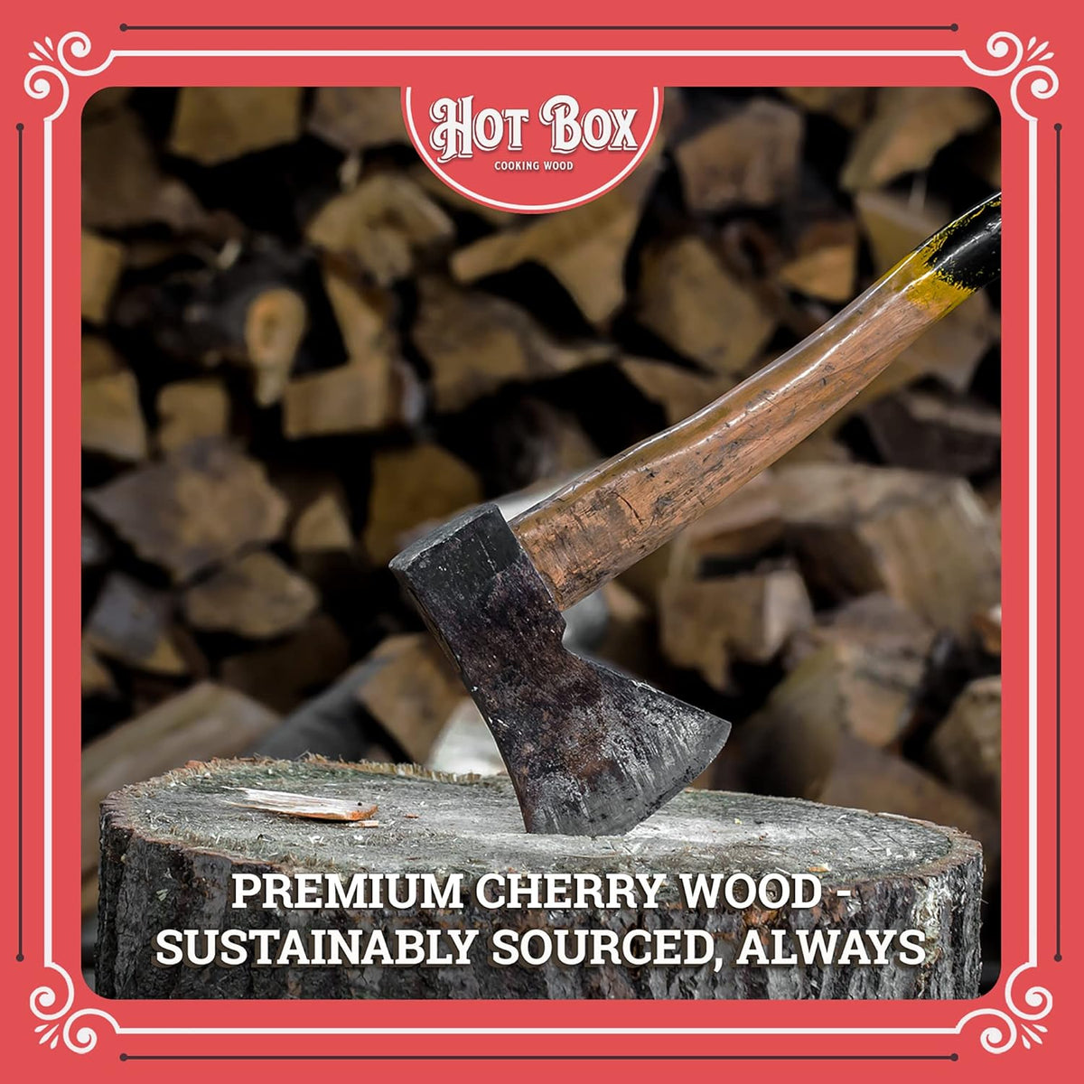 Kiln-Dried Cherry Cooking Wood, 6 Inch Mini-Cut Logs, 1 Box (350 Cubic Inches) Pack of 2 D657