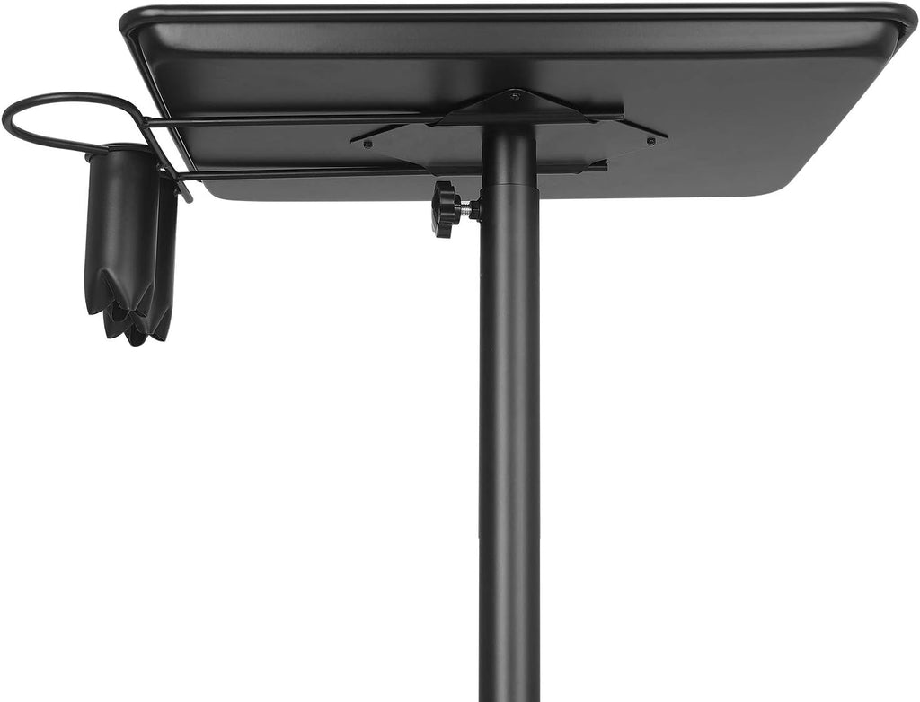 Black Height Adjustable Aluminum Salon Tray Cart U17591