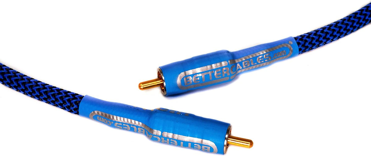 Blue Silver Copper Hybrid Low-Capacitance Coaxial Cable 6 Feet M50009