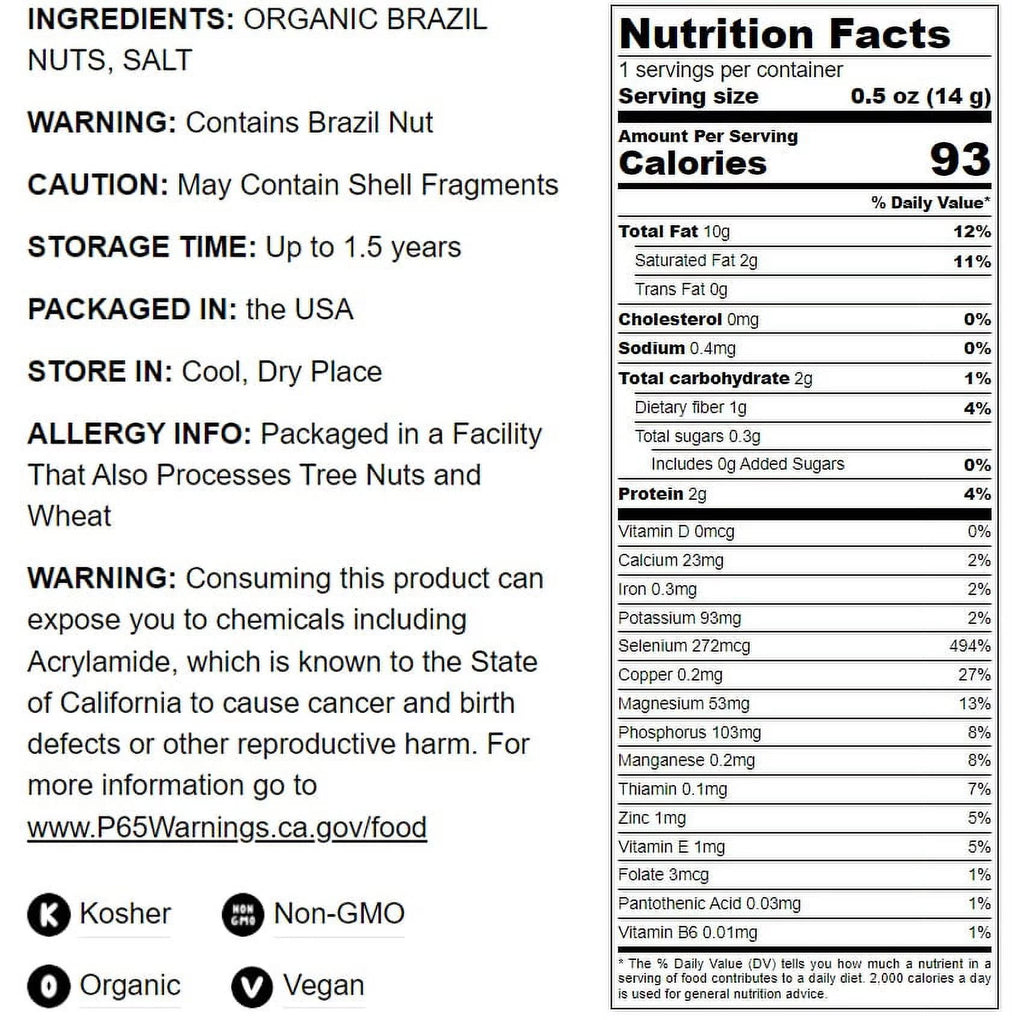 Organic Dry Roasted Brazil Nuts with Himalayan Salt, 4 Pounds I62037