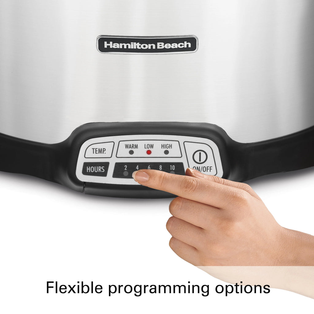 7 Quart Programmable Slow Cooker with Removable Crock, Red Z71879