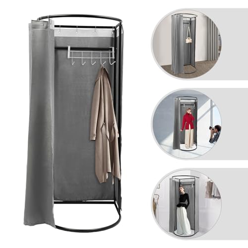 Grey Portable Folding Dressing Room with Shading Curtain S9393
