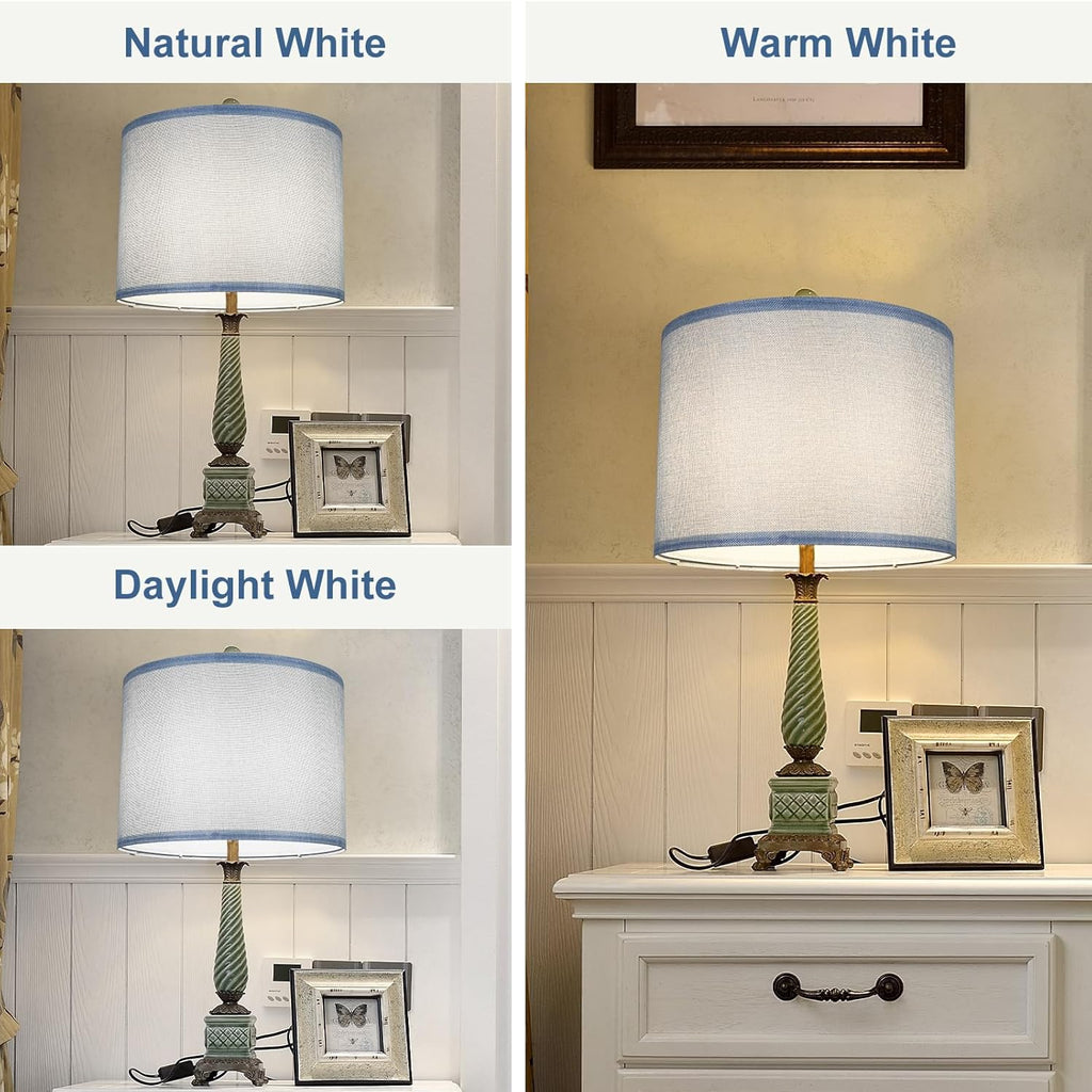 Blue 13" x 13" x 10" Drum Fabric Lamp Shades Set of 2 F43863