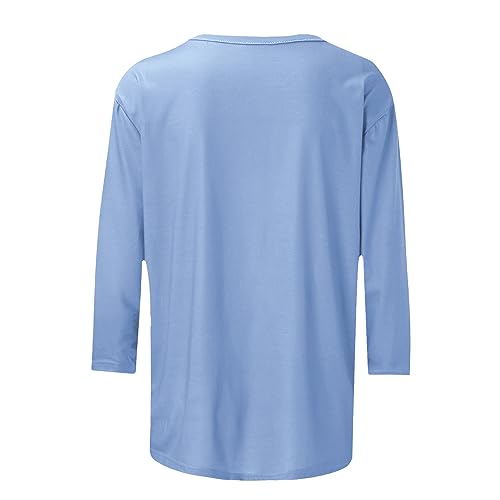 Women Love Heart Printed 3/4 Sleeve Round Neck Tee Q713389