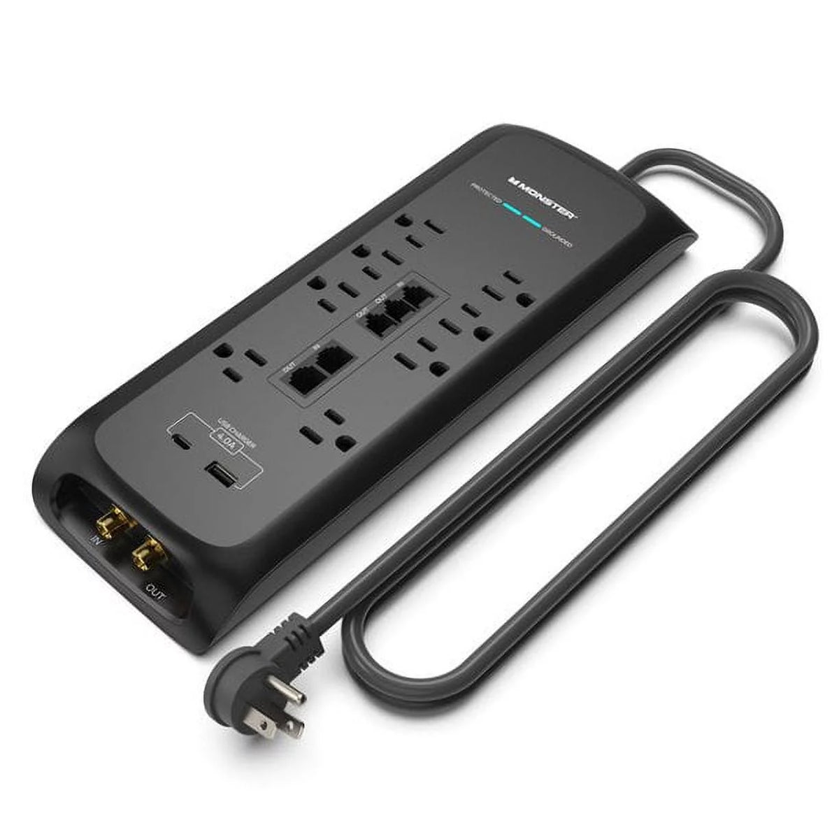 Black Heavy Duty Power Strip and Surge Protector T717
