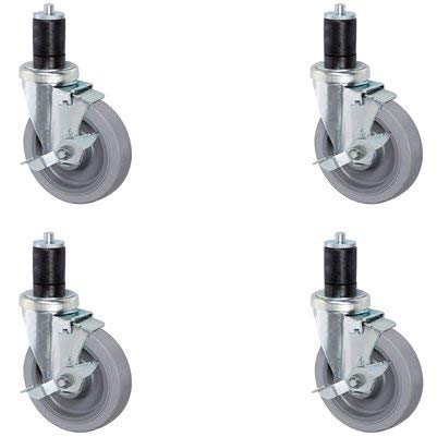 Gray 3 Inch Caster Wheel Set, All 4 Locking, Pack of 2 L904410