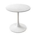 32" Round Marble White Dining Table with Metal Base R524